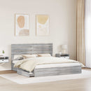 vidaXL Tárolós Ágy fiókkal Szürke Sonoma 180 x 200 cm Szerelt Fa