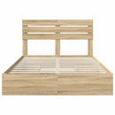 vidaXL Tárolós Ágy fejtámlával Sonoma tölgy 160 x 200 cm Faanyag