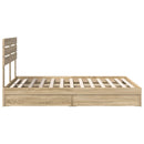 vidaXL Tárolós Ágy fejtámlával Sonoma tölgy 160 x 200 cm Faanyag