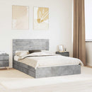 vidaXL Tárolós Ágy fiókkal Beton Szürke 150 x 200 cm Szerelt Fa