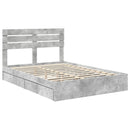 vidaXL Tárolós Ágy fejtámlával Beton Szürke 150 x 200 cm Faanyag