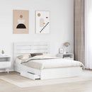 vidaXL Tárolós Ágy fejtámlával fiókkal Fehér 140 x 200 cm Faanyag
