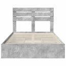 vidaXL Tárolós Ágy fejtámlával Beton Szürke 135 x 190 cm Faanyag