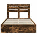 vidaXL Tárolós Ágy fejtámlával Füstölt tölgy 135 x 190 cm Faanyag