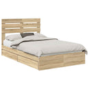 vidaXL Tárolós Ágy fejtámlával Sonoma tölgy 120 x 200 cm Faanyag