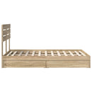 vidaXL Tárolós Ágy fejtámlával Sonoma tölgy 120 x 200 cm Faanyag