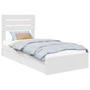 vidaXL Tárolós Ágy fejtámlával fiókkal Fehér 90 x 200 cm Faanyag