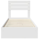 vidaXL Tárolós Ágy fejtámlával fiókkal Fehér 90 x 200 cm Faanyag