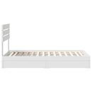 vidaXL Tárolós Ágy fejtámlával fiókkal Fehér 90 x 200 cm Faanyag