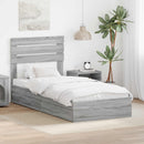vidaXL Tárolós Ágy fiókkal Szürke Sonoma 90 x 200 cm Szerelt Fa