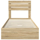 vidaXL Tárolós Ágy fejtámlával Sonoma tölgy 90 x 190 cm Faanyag