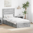 vidaXL Tárolós Ágy fiókkal Beton Szürke 90 x 190 cm Szerelt Fa