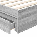 vidaXL Tárolós Ágy fiókkal Szürke Sonoma 90 x 190 cm Szerelt Fa