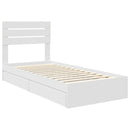 vidaXL Tárolós Ágy fejtámlával fiókkal Fehér 75 x 190 cm Faanyag