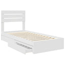 vidaXL Tárolós Ágy fejtámlával fiókkal Fehér 75 x 190 cm Faanyag