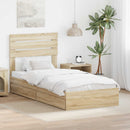 vidaXL Tárolós Ágy fiókkal Sonoma tölgy 75 x 190 cm Szerelt Fa