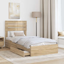 vidaXL Tárolós Ágy fiókkal Sonoma tölgy 75 x 190 cm Szerelt Fa