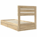 vidaXL Tárolós Ágy fiókkal Sonoma tölgy 75 x 190 cm Szerelt Fa