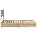 vidaXL Tárolós Ágy fejtámlával Sonoma tölgy 75 x 190 cm Faanyag