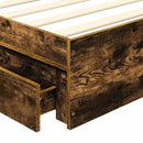 vidaXL Tárolós Ágy fejtámlával Füstölt tölgy 75 x 190 cm Faanyag