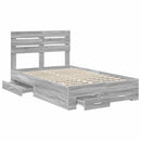 vidaXL Ágykeret fiókkal fejtámlával tárolóval Faanyag