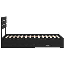 vidaXL Ágykeret fejtámlával fiókkal Fekete tölgy 90 x 200 cm Faanyag