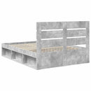 vidaXL Ágykeret fejtámlával Beton 160 x 200 cm Tömör fenyőfa