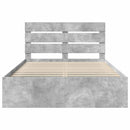 vidaXL Ágykeret fejtámlával Beton 160 x 200 cm Tömör fenyőfa