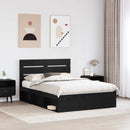 vidaXL Ágykeret fejtámlával Fekete 140 x 190 cm Tömör fenyőfa