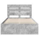 vidaXL Ágykeret fejtámlával Beton Szürke 135 x 190 cm Tömör fenyőfa