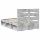 vidaXL Ágykeret fejtámlával Beton 120 x 200 cm Tömör fenyőfa