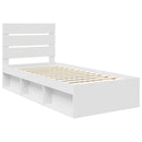 vidaXL Ágykeret fejtámlával Fehér 90 x 200 cm Tömör fenyőfa