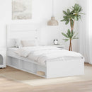 vidaXL Ágykeret fejtámlával Fehér 90 x 190 cm Tömör fenyőfa