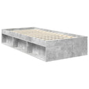 vidaXL Ágykeret fejtámlával Beton Szürke 90 x 190 cm Tömör fenyőfa