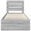 vidaXL Ágykeret fejtámlával Szürke Sonoma 75 x 190 cm Tömör fenyőfa