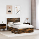 vidaXL Ágykeret fiókkal Füstölt tölgy 135 x 190 cm Mérnöki Fa
