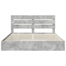 vidaXL Tárolós Ágy fejtámlával Beton Szürke 200 x 200 cm Faanyag