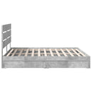 vidaXL Tárolós Ágy fejtámlával Beton Szürke 200 x 200 cm Faanyag