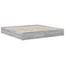 vidaXL Tárolós Ágy fejtámlával Szürke Sonoma 200 x 200 cm Faanyag
