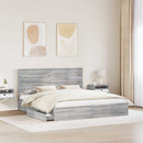 vidaXL Tárolós Ágy fejtámlával Szürke Sonoma 180 x 200 cm Faanyag