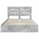vidaXL Tárolós Ágy fejtámlával Beton Szürke 150 x 200 cm Faanyag