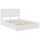 vidaXL Tárolós Ágy fejtámlával fiókkal Fehér 140 x 190 cm Faanyag