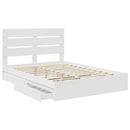 vidaXL Tárolós Ágy fejtámlával fiókkal Fehér 140 x 190 cm Faanyag