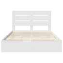 vidaXL Tárolós Ágy fejtámlával fiókkal Fehér 140 x 190 cm Faanyag