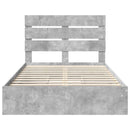 vidaXL Tárolós Ágy fejtámlával Beton Szürke 135 x 190 cm Faanyag