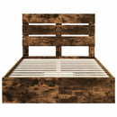 vidaXL Tárolós Ágy fejtámlával Füstölt tölgy 135 x 190 cm Faanyag