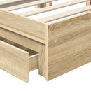 vidaXL Tárolós Ágy fiókkal Sonoma tölgy 100 x 200 cm Szerelt Fa