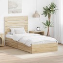 vidaXL Tárolós Ágy fiókkal Sonoma tölgy 100 x 200 cm Szerelt Fa