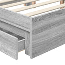 vidaXL Tárolós Ágy fiókkal Szürke Sonoma 100 x 200 cm Szerelt Fa