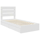 vidaXL Tárolós Ágy fejtámlával fiókkal Fehér 90 x 200 cm Faanyag
